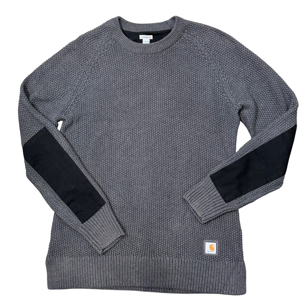 Carhartt Waffle Knit Fisherman Charcoal Pullover Sweater (LG) Womens Cozy Heavy